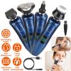 4 In 1 Electric Razor Shaver Rechargeable Cordless Head Beard Trimmer Shaver Kit IPX7 Waterproof Dry Wet Grooming Kit