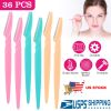 36pcs Women Eyebrow Razor Trimmer Facial Hair Remover Blade Safety Bikini Trimmer Shaper Shaver