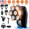 5 In 1 Electric Rotary Razor for Bald Men Rechargeable Cordless Head Beard Trimmer Shaver Kit IPX6 Waterproof Dry Wet Grooming Kit with 3 Combs