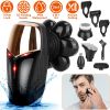 5 In 1 Electric Rotary Razor for Bald Men Rechargeable Cordless Head Beard Trimmer Shaver Kit IPX6 Waterproof Dry Wet Grooming Kit with 3 Combs