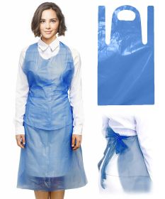 Pack of 500 Blue Polyethylene Aprons 28" x 46". Disposable Unisex Aprons 2 Mil Lightweight Industrial Poly Aprons 28x46 for Food Industry Cooking