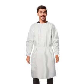 Disposable Isolation Gown X-Large. Pack of 10 White PPE Gowns Disposable. Microporous 50 GSM Disposable Gowns Medical. Protective Gown Disposable