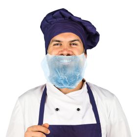 Disposable Beard Nets for Men 18", Pack of 1000 Blue Beard Covers for Men, Thin PPE Beard Cover Protector with Elastic Band