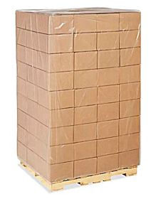 Pack of 100 Plastic Pallet Covers 50 x 49 x 110. Clear Reusable Low Density Polyethylene Pallet Bag Covers 50x49x110. Thickness 2 mil. Ideal for