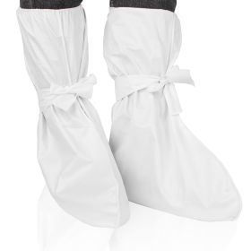 Disposable Shoe Covers for Indoors Non Slip 19 x 15 Inches. Pack of 10 White Disposable Booties for Shoes Covers SF Laminated Microporous. Dispos