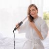 5 in 1 Curling Wand Hair Curling Iron Brush Hair Thermal Brush Curler with 4 Heating Levels 360° Rotatable Cable 5 Interchangeable Barrels 2 Clips Lea