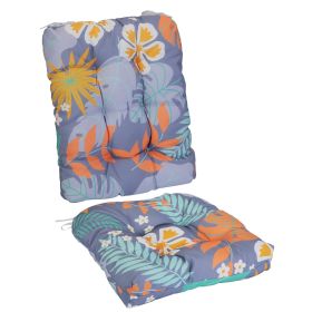 2Pcs Waterproof Rocking Chair Cushion Upper And Lower Back And Seat Sets with Non-Slip Ties Oxford Cloth Surface Polyester Filling Comfortable for Ind (Option: Grey_OrangeLeaf_Pro)