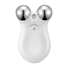 Micro-current Face Massager Rechargeable Face Neck Roller Intelligent Facial Massager with 5 Gears for Skin Tightening Skin Lifting Wrinkle Reducing (Option: White)