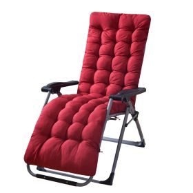67x22in Chaise Lounger Cushion Recliner Rocking Chair Sofa Mat Deck Chair Cushion (Option: Red)