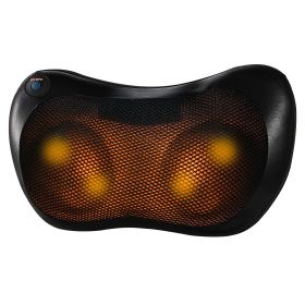 Back Neck Massage Pillow Kneading Massager In-Car Thermotherapy Massage Pillow w/ Car Charger US Plug Pain Relief Relaxing For Home Travel (Option: UK)