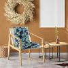 2Pcs Waterproof Rocking Chair Cushion Upper And Lower Back And Seat Sets with Non-Slip Ties Oxford Cloth Surface Polyester Filling Comfortable for Ind