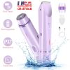 2 In 1 Bikini Trimmer for Women Dual Head Cordless Body Shaver IPX7 Waterproof Rechargeable Pubic Hair Razor Wet And Dry Use for Bikini Underarm Leg A