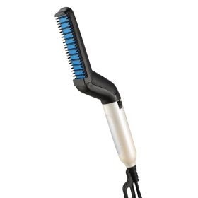 Beard Hair Straightener Quick Straightening Heat Comb for Men Electric Hair Styling Comb Electric Hair Tool for Home Travel Use (Option: US)