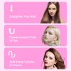 Hair Straightener Brush Electric Hair Straightener Comb Hot Comb for Women Hot Comb with 5 Heating Levels Wide Voltage Range Black