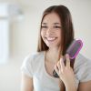 Cordless Hair Straightener Brush Rechargeable Mini Styling Comb with 4 Heating Levels Blue Light Sterilization Single press Stray Hair Removal 20Mins