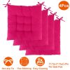 4Pcs Chair Cushion Pads Pillow 17.72x17.72x2.37in Soft Tie On Square Sitting Mats For Home Office Car Sitting Travel