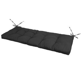 Bench Seat Cushion For Indoor Outdoor Furniture Non Slip Long Chair Cushion with Ties Strap  Swing Cushion 51.18x19.68IN For Garden Patio Balcony Entr (Option: Normal_8_Black)