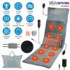 Full Body Electric Massage Mat with Heat Vibration Massage Pad Cushion Back Massage Mattress Chair Pad with Inflatable Head Pillow Lumbar Pillow with