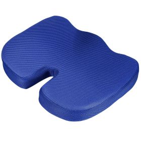 Seat Cushion Coccyx Orthopedic Memory Foam Cushion Tailbone Hip Support Chair Pillow for Office Car Seat (Option: LBlue)