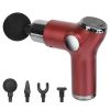 Massage Gun Deep Tissue Fascia Massager Rechargeable Percussion Muscle Relaxation Gun with 32 Intensities Battery Remain Display 4 Interchangeable Hea