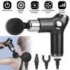 Massage Gun Deep Tissue Fascia Massager Rechargeable Percussion Muscle Relaxation Gun with 32 Intensities Battery Remain Display 4 Interchangeable Hea